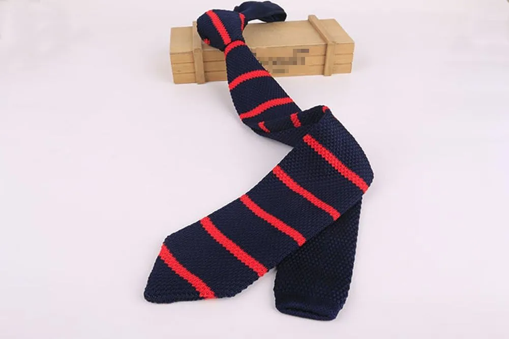 Men's Skinny Knit Tie Vintage Smart Casual Formal Necktie for Groom