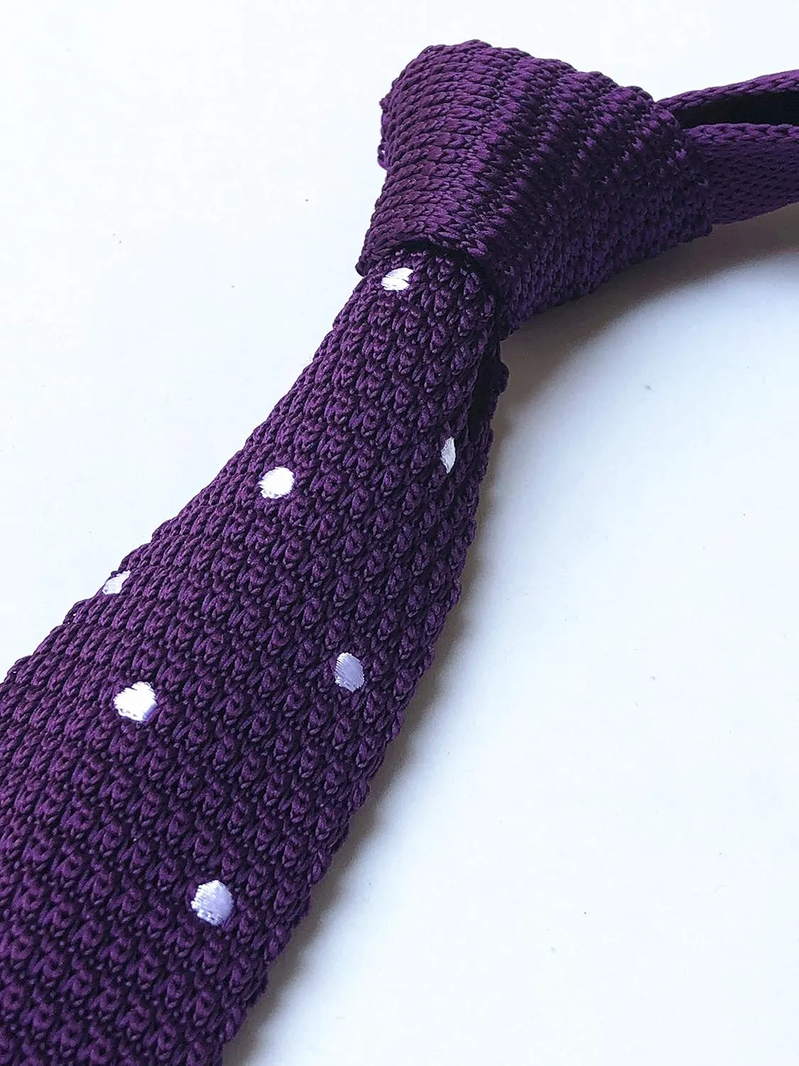 Men's Skinny Knit Ties Polka Dots Pattern Designer Necktie 2" - Various Design