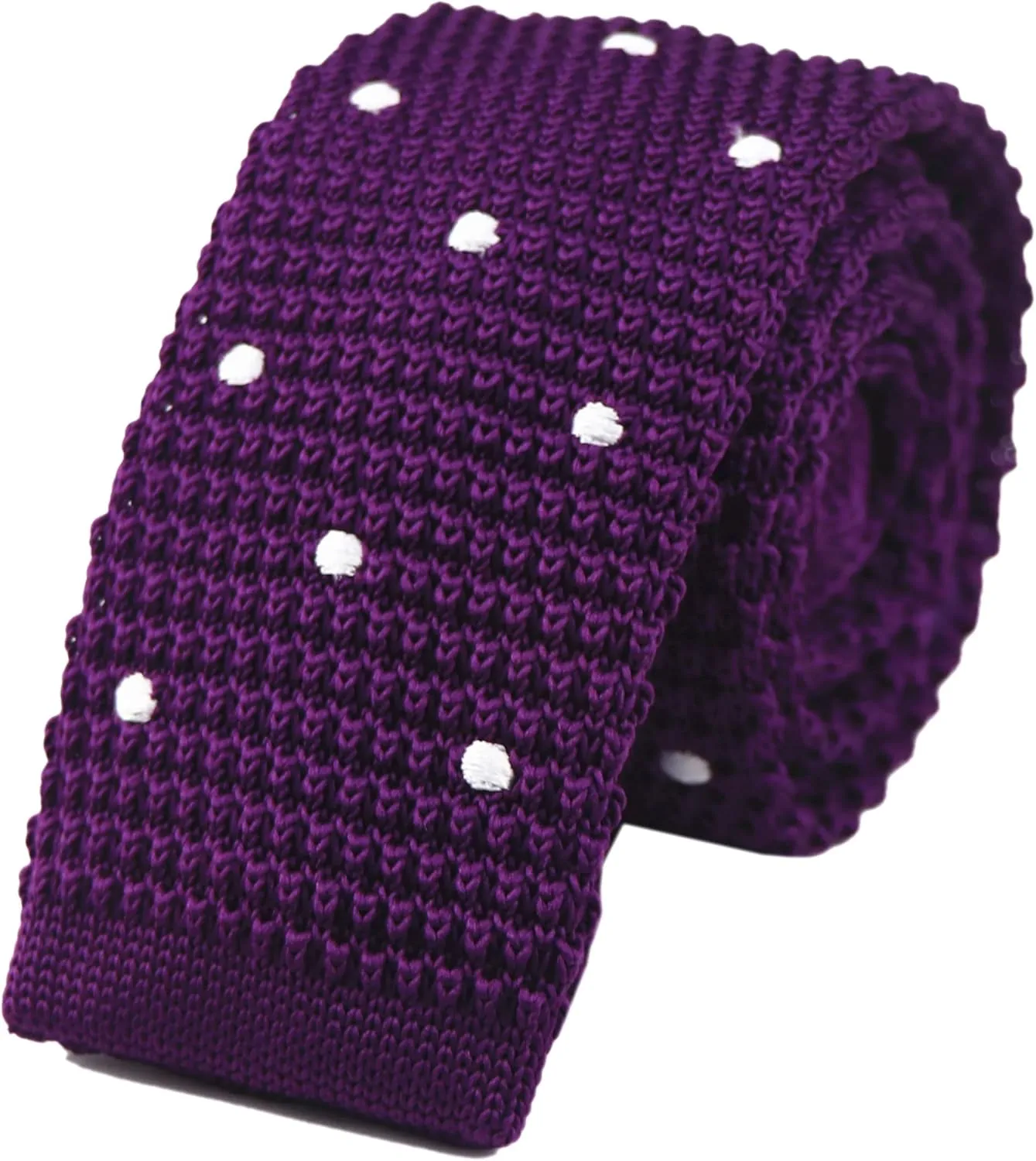 Men's Skinny Knit Ties Polka Dots Pattern Designer Necktie 2" - Various Design