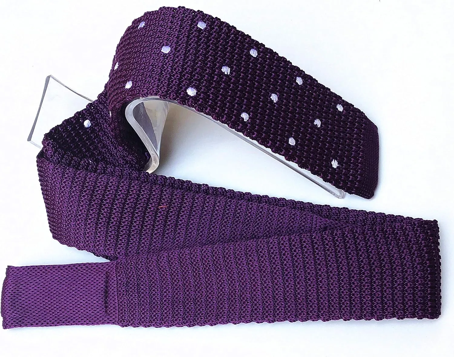 Men's Skinny Knit Ties Polka Dots Pattern Designer Necktie 2" - Various Design