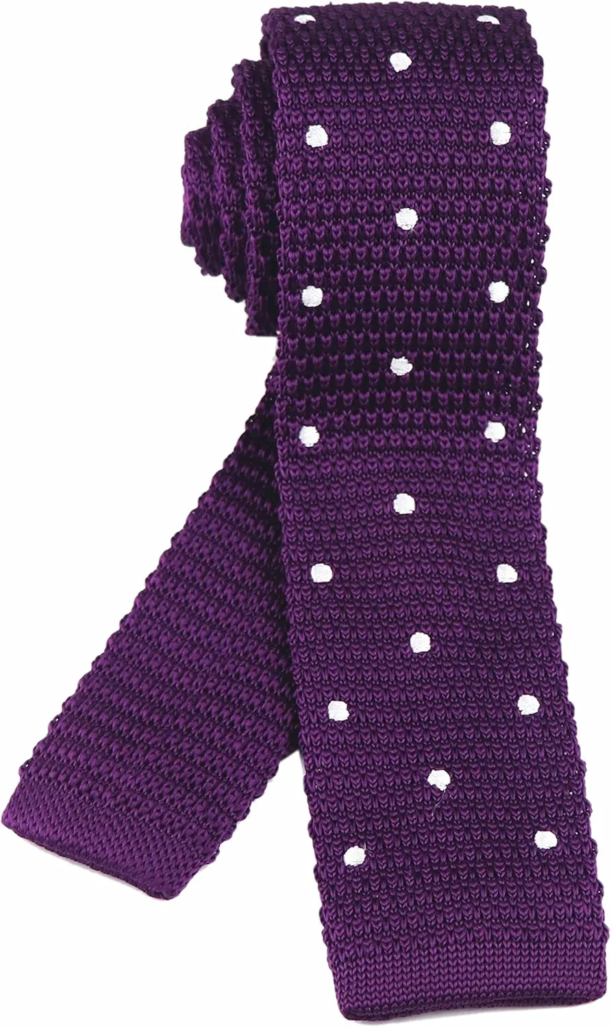 Men's Skinny Knit Ties Polka Dots Pattern Designer Necktie 2" - Various Design