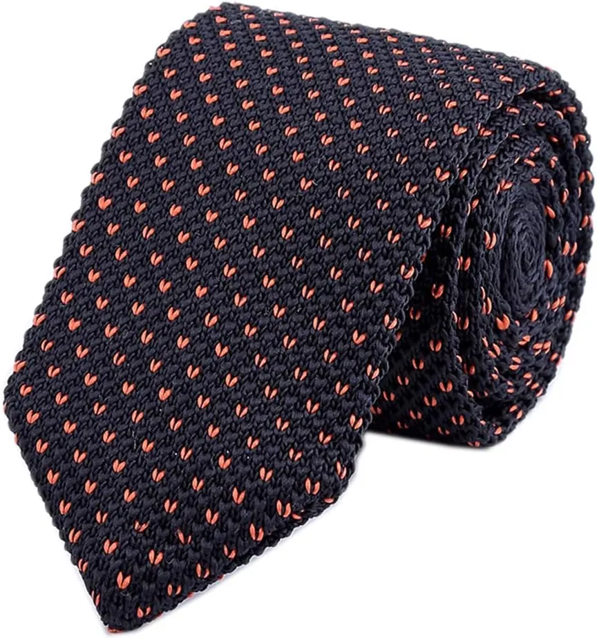 Men's Skinny Smart Knit Ties Vintage Casual Formal Basic Designed Neckties 2.4"