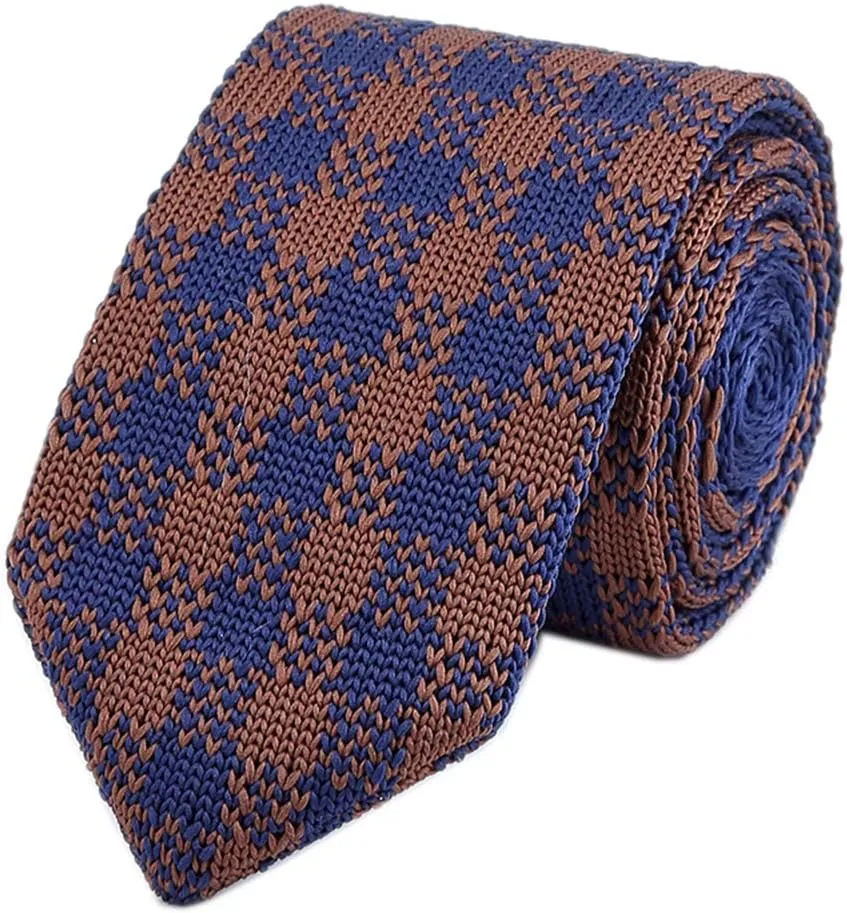 Men's Skinny Smart Knit Ties Vintage Casual Formal Basic Designed Neckties 2.4"