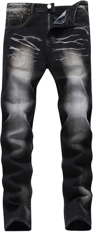 Mens Slim Fit Boot Cut Jeans Jeans Frayed Pants Distressed Rip Trousers Men Jeans Wide Jeans Men Mens