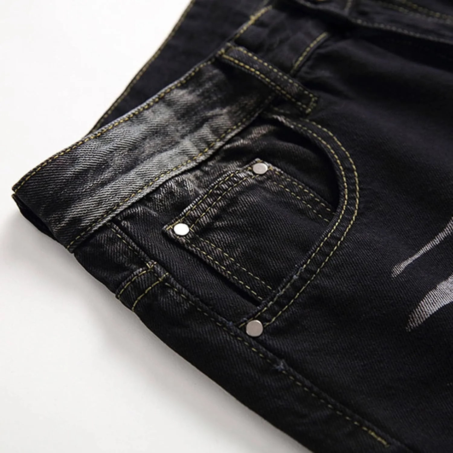 Mens Slim Fit Boot Cut Jeans Jeans Frayed Pants Distressed Rip Trousers Men Jeans Wide Jeans Men Mens