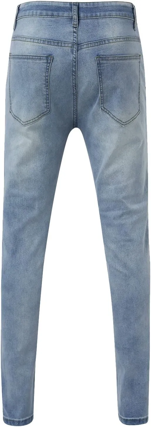 Mens Slim Fit Boot Cut Jeans Jeans Frayed Pants Distressed Rip Trousers Men Jeans Wide Jeans Men Mens