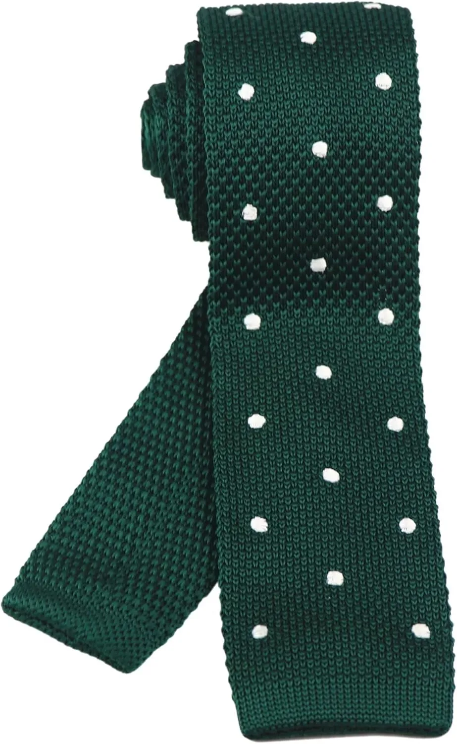 Men's Solid Color Textured Knit Skinny Tie Smart Necktie Flat Bottom
