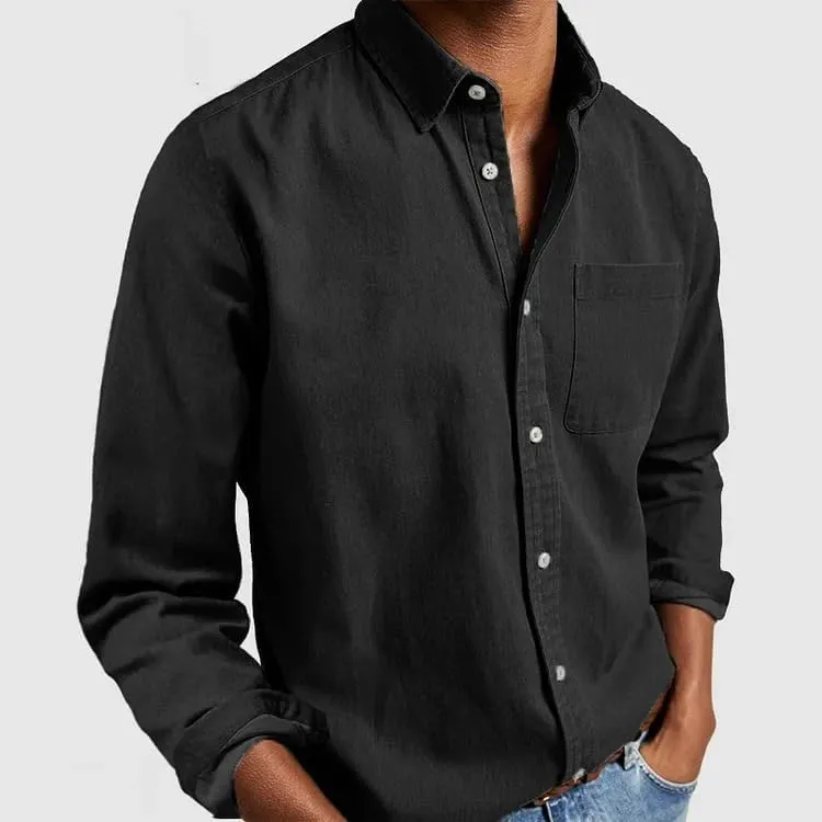 Mens Stand Collar Shirt Button Down Long Sleeve Business Casual Shirts Top Fall Spring Drop Shoulder Blouse