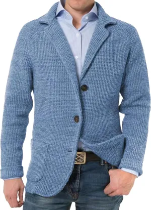 Men's Suit Casual Knitted Jacket Button Lightweight Men Knit Coat Slim Fit Knits Blazer Suit Jackets