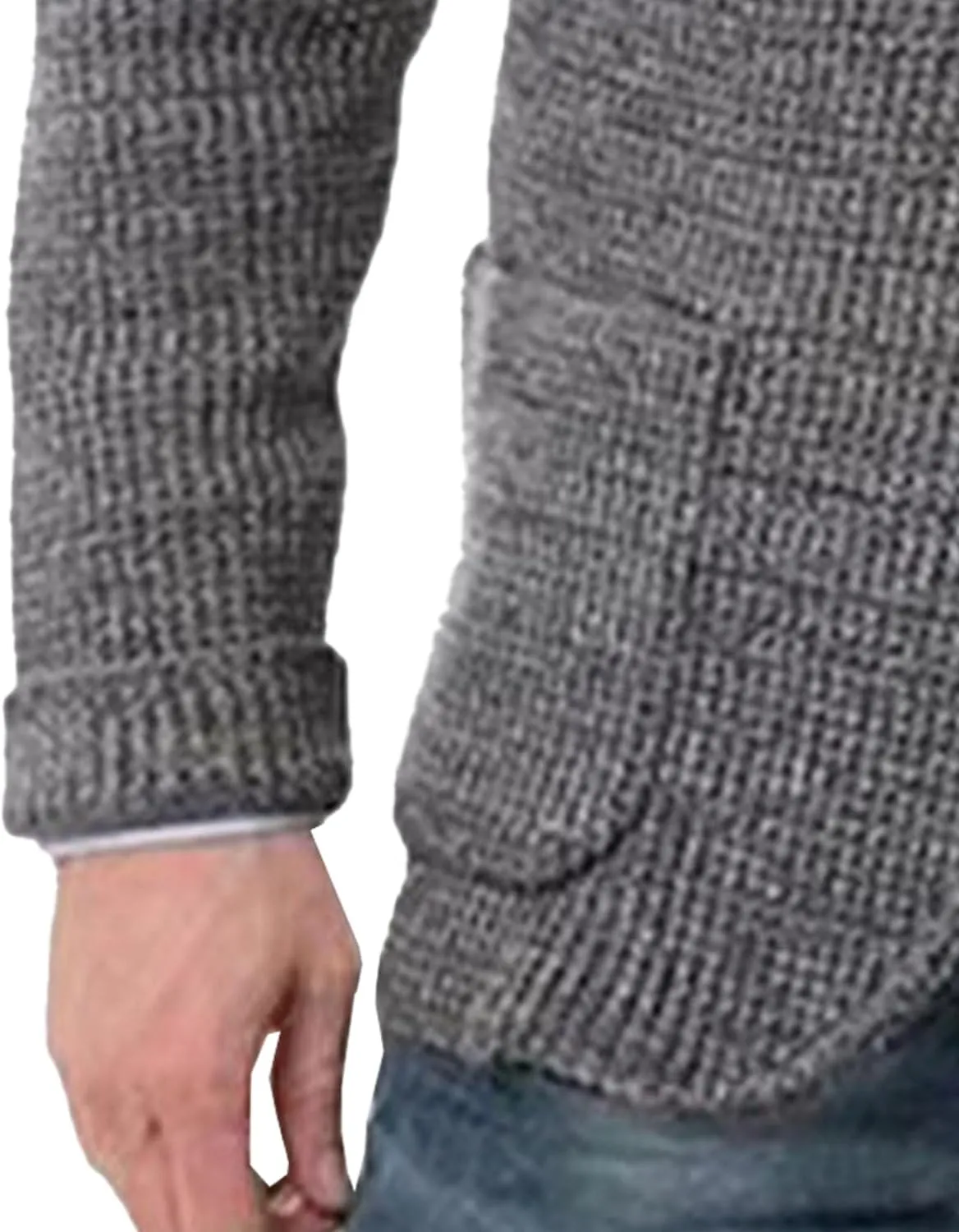 Men's Suit Casual Knitted Jacket Button Lightweight Men Knit Coat Slim Fit Knits Blazer Suit Jackets