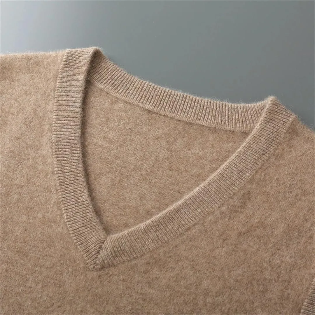 Men's Sweater Vest Merino Wool Spring n V-Neck Knitted Pullover Vest Casual Solid Color Menswear