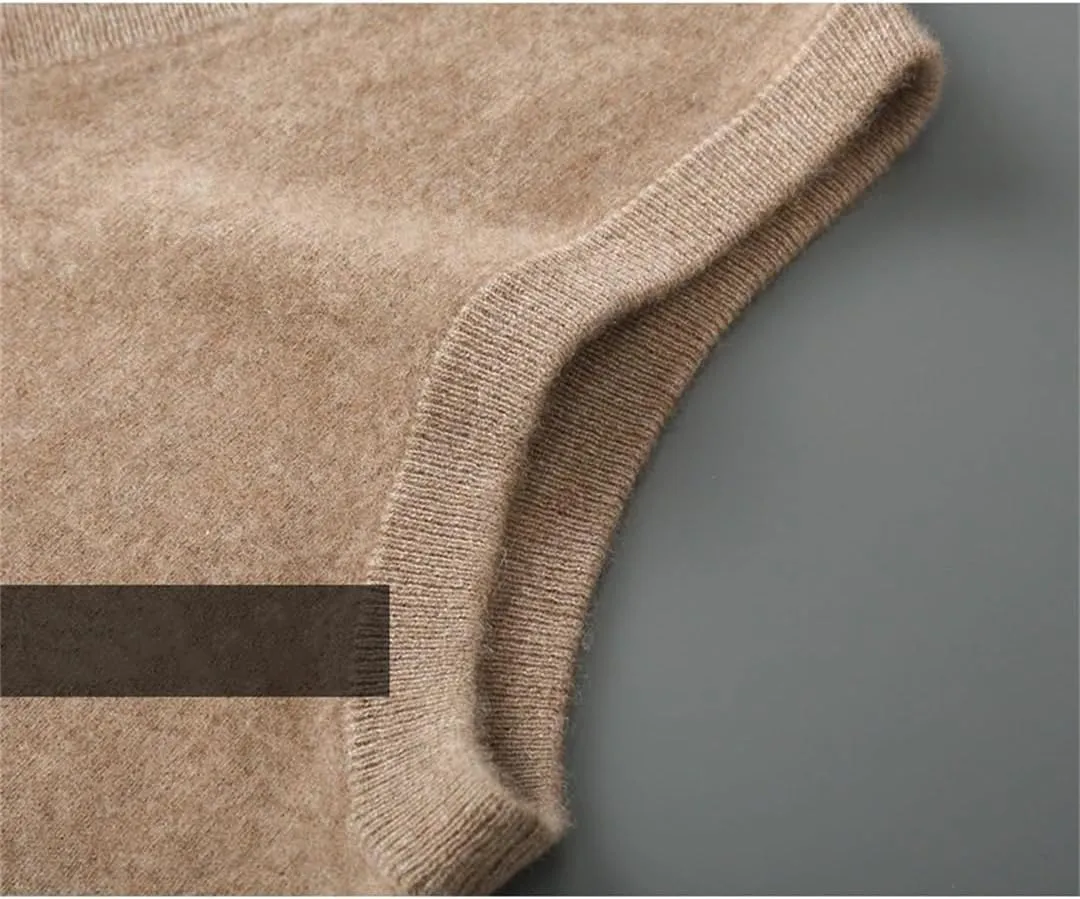 Men's Sweater Vest Merino Wool Spring n V-Neck Knitted Pullover Vest Casual Solid Color Menswear