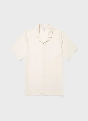 Men's Undyed Towelling Camp Collar Shirt in Undyed