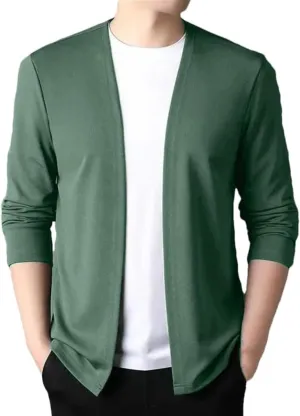 Men's V-Neck Retro Slim Fit Knitted Cardigan Solid Color Casual Slim Fit Business Office Sweater Cardigan