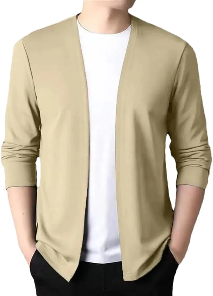 Men's V-Neck Retro Slim Fit Knitted Cardigan Solid Color Casual Slim Fit Business Office Sweater Cardigan