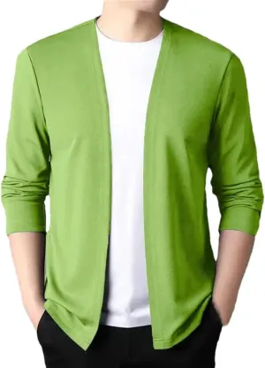 Men's V-Neck Retro Slim Fit Knitted Cardigan Solid Color Casual Slim Fit Business Office Sweater Cardigan