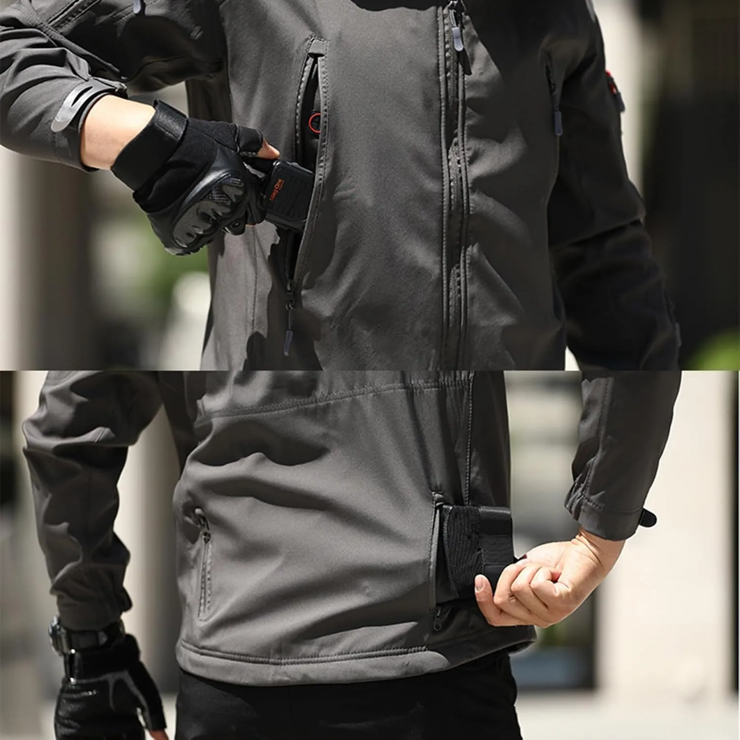 Men's Waterproof Rain Jacket 2024 Fall Winter Fleece Hooded Raincoat Outdoor Hiking Windbreake Jacket With Pockets