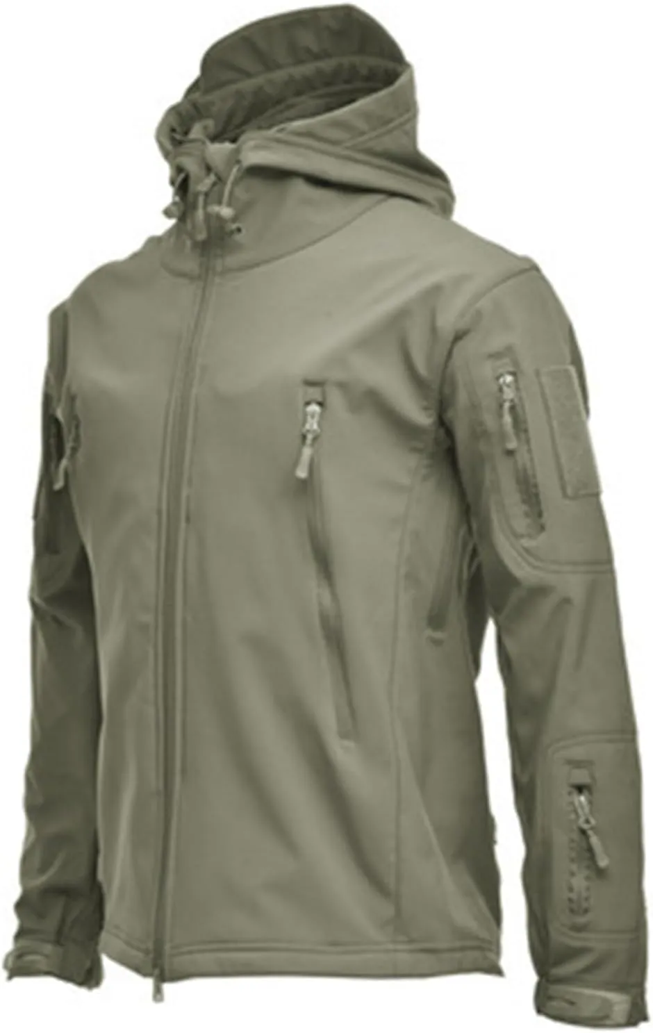 Men's Waterproof Rain Jacket 2024 Fall Winter Fleece Hooded Raincoat Outdoor Hiking Windbreake Jacket With Pockets