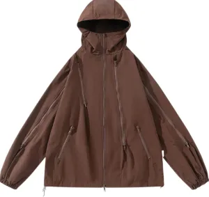 Men'S Waterproof Windproof Lightweight Jacket Outdoor Soft Shell Hooded Tactical Jacket Household Lightweight Raincoat