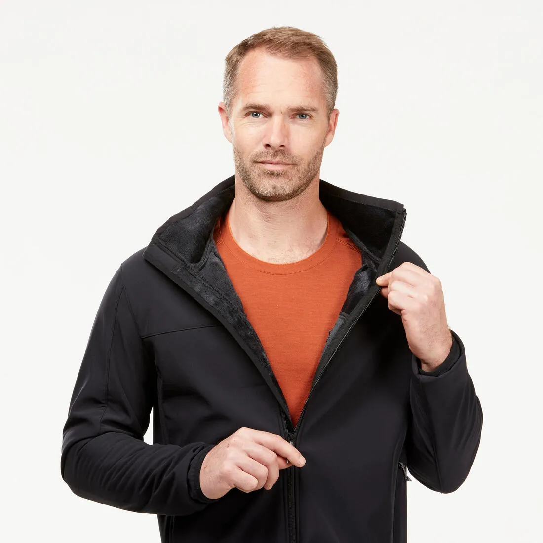 Men’s Windbreaker Jacket Softshell Warm - MT100 Windwarm