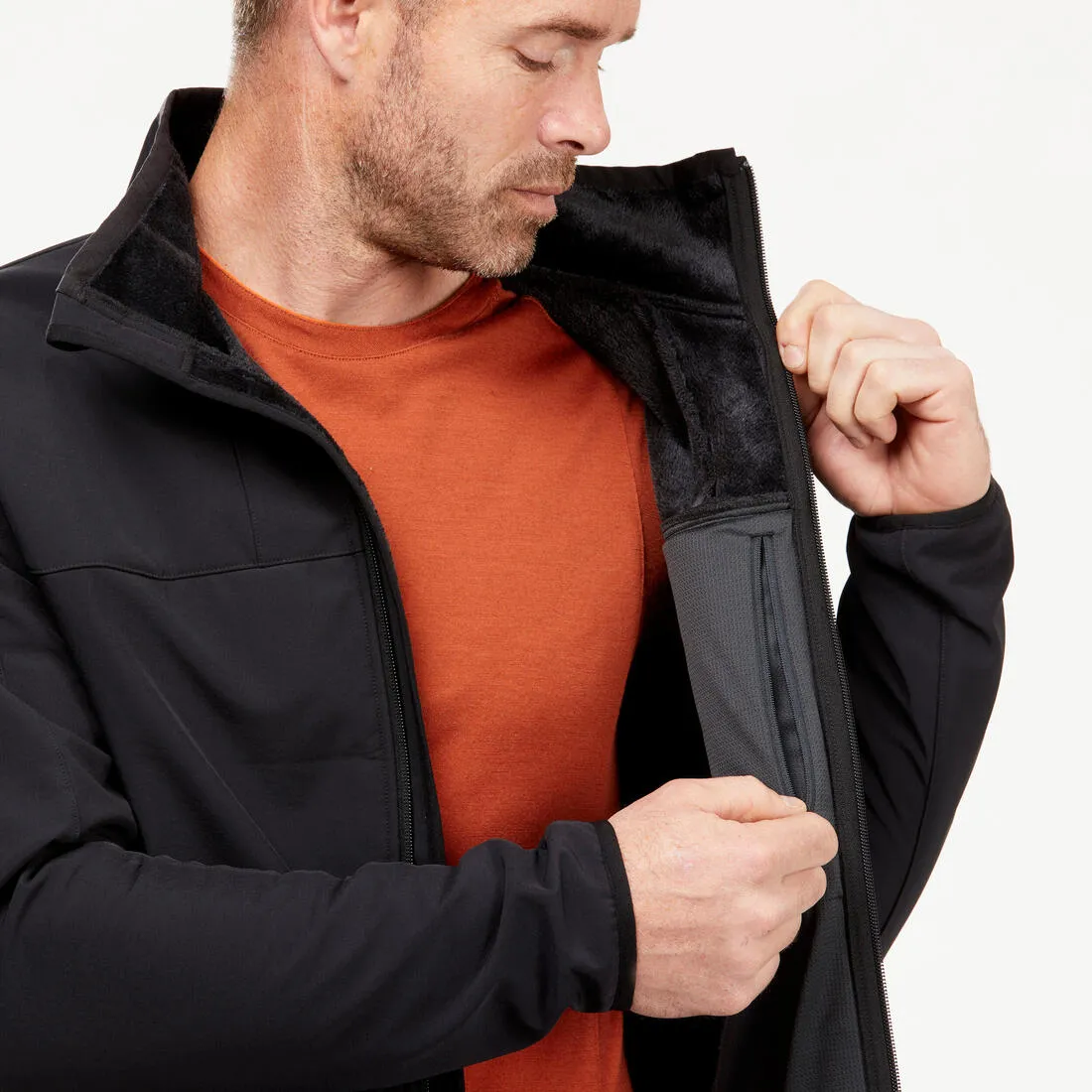 Men’s Windbreaker Jacket Softshell Warm - MT100 Windwarm