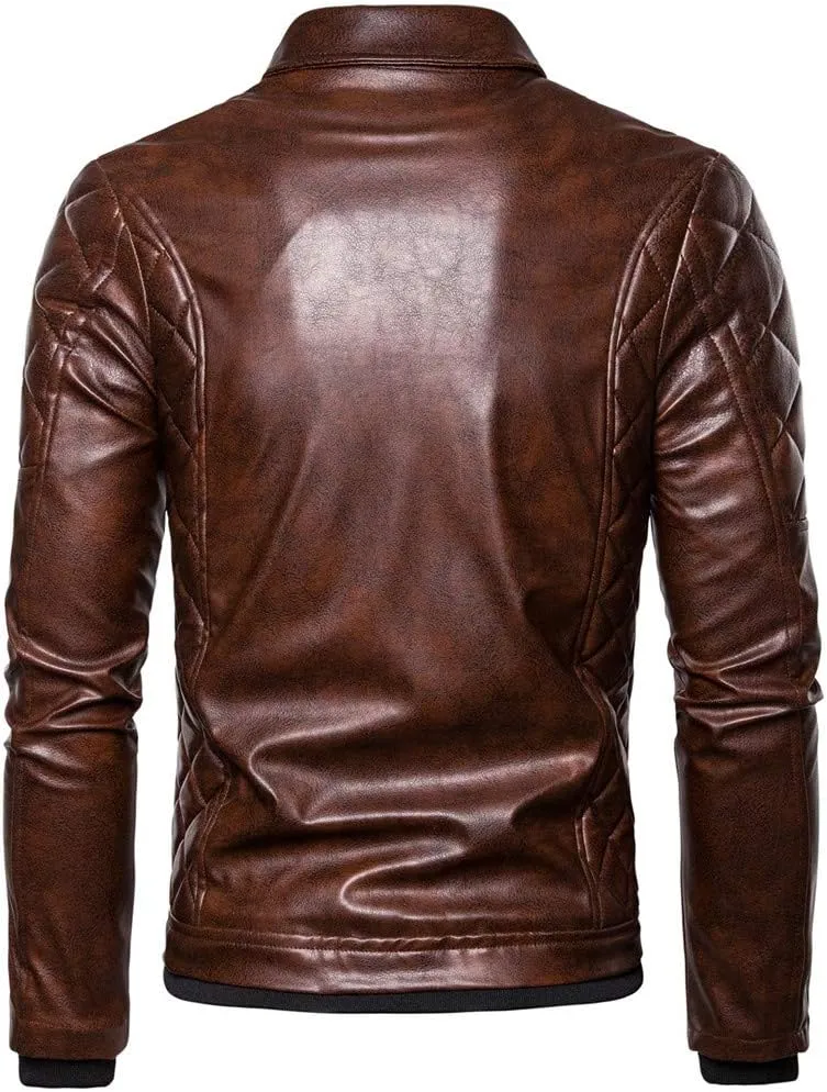 Mens Windbreaker Jackets Lightweight Fashion Autumn Winter Warm Casual Leather Zipper Long Sleeve Jacket Coat Top