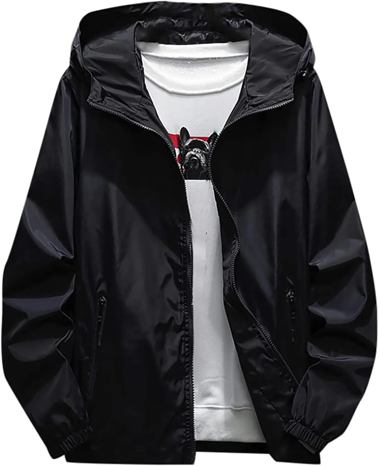 Men's Windbreaker Rain Jacket Lightweight Pullover For Hiking Golf Running Jacket, M-7XL