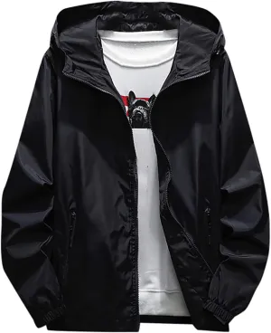 Men's Windbreaker Rain Jacket Lightweight Pullover For Hiking Golf Running Jacket, M-7XL