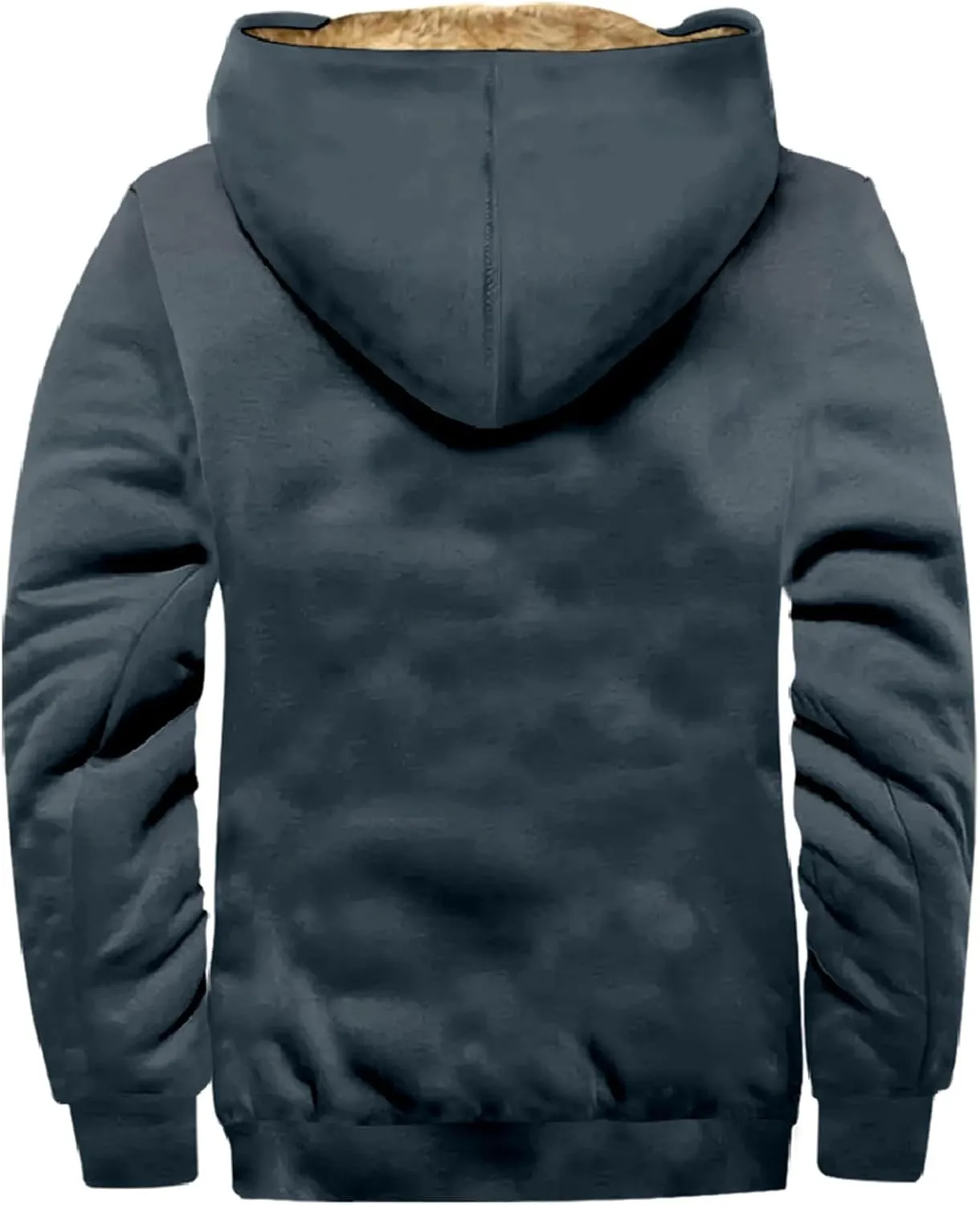 Men's Winter Jacket Hooded Sweater with Brown Pocket Cotton Jacket Hooded Windproof Windbreaker Jacket for Men