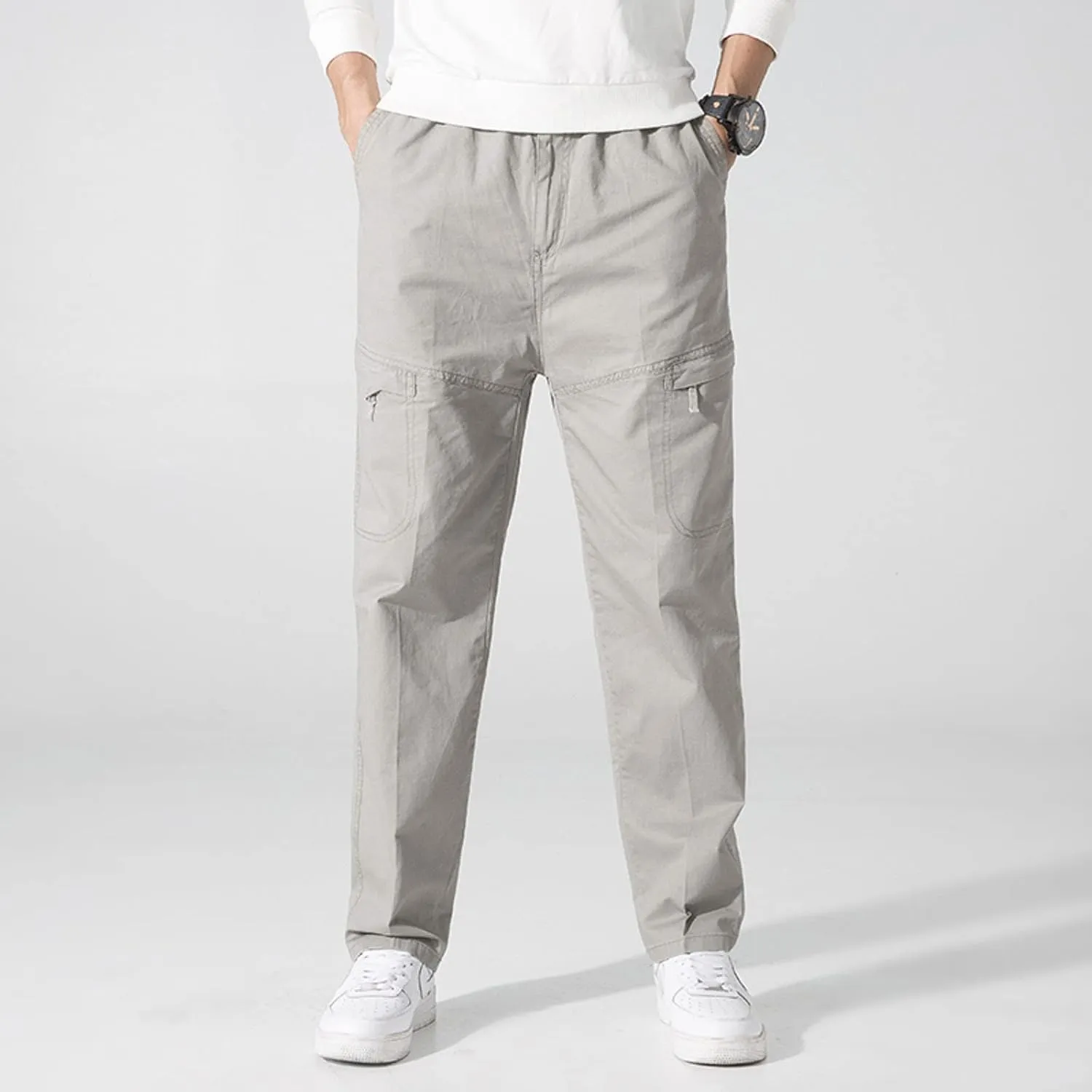 Mens Workout Cargo Sweatpants Trousers Long Cargo Pants for Men Cargo Trousers Work Wear Combat Safety Cargo 6 Pocket