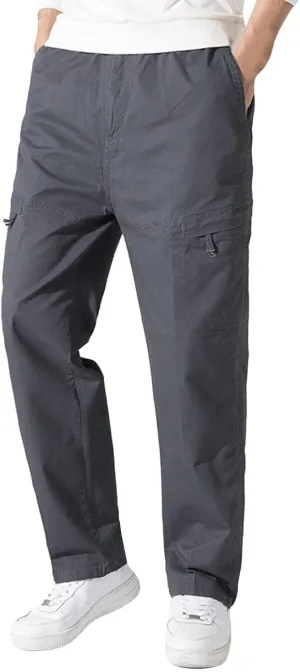 Mens Workout Cargo Sweatpants Trousers Long Cargo Pants for Men Cargo Trousers Work Wear Combat Safety Cargo 6 Pocket