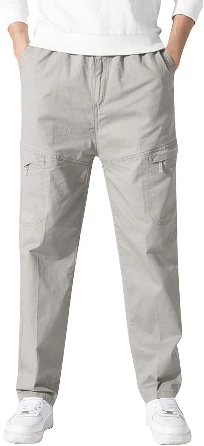 Mens Workout Cargo Sweatpants Trousers Long Cargo Pants for Men Cargo Trousers Work Wear Combat Safety Cargo 6 Pocket