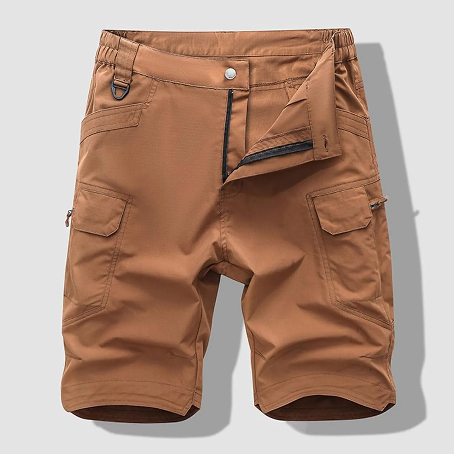 Men's Workout Gym Shorts Lightweight Stretch Breathable Summer Cargo Shorts with Zip Pocket Elastic Waist Work Short
