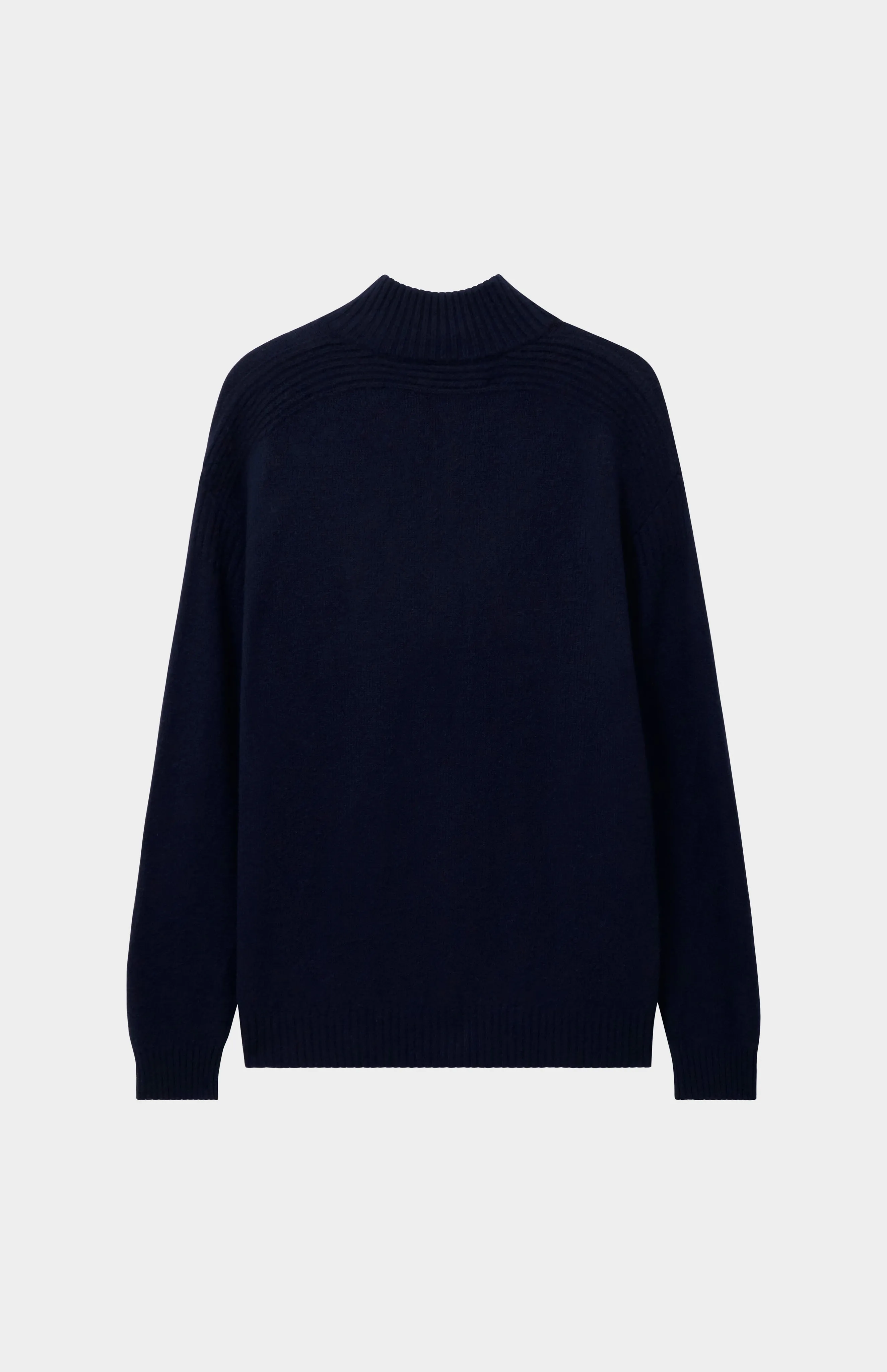 Men's Zip Neck Cashmere Jumper In Navy Melange