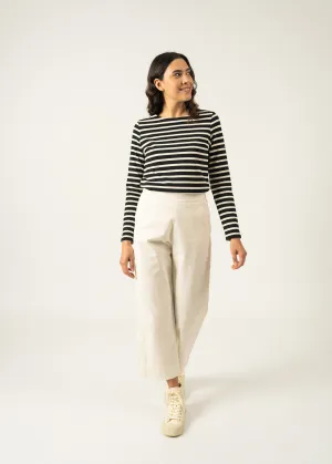 Meridame striped sailor shirt - regular fit, in thick cotton (NOIR/ECRU)