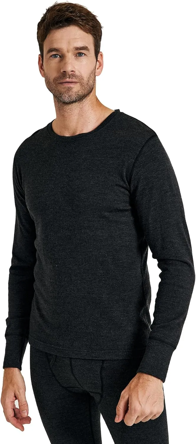 METARINO Men's 100% Merino Wool Base Layer Shirt Long Sleeve Thermal Underwear for Hiking Travel Skiing