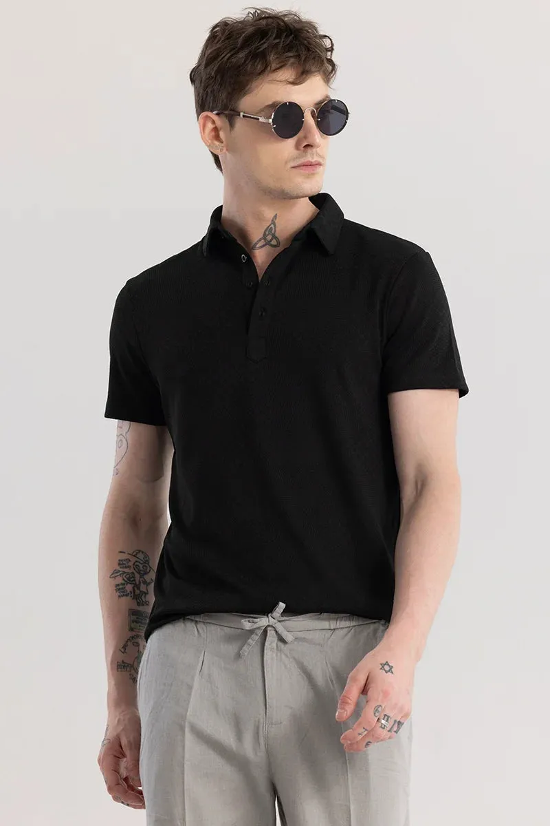 Meteor Black Polo T-Shirt