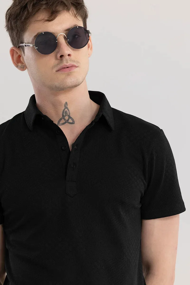 Meteor Black Polo T-Shirt