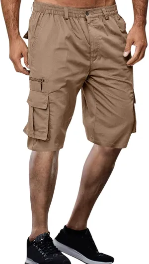 Meymia Mens Cargo Shorts,2023 Summer Men Solid Color Zipper and Button Closure Camping Travel Short with Multi-Pocket Men Boyfriends Husbands Brothers Sons Father Dad Grandfathers Teachers Teen