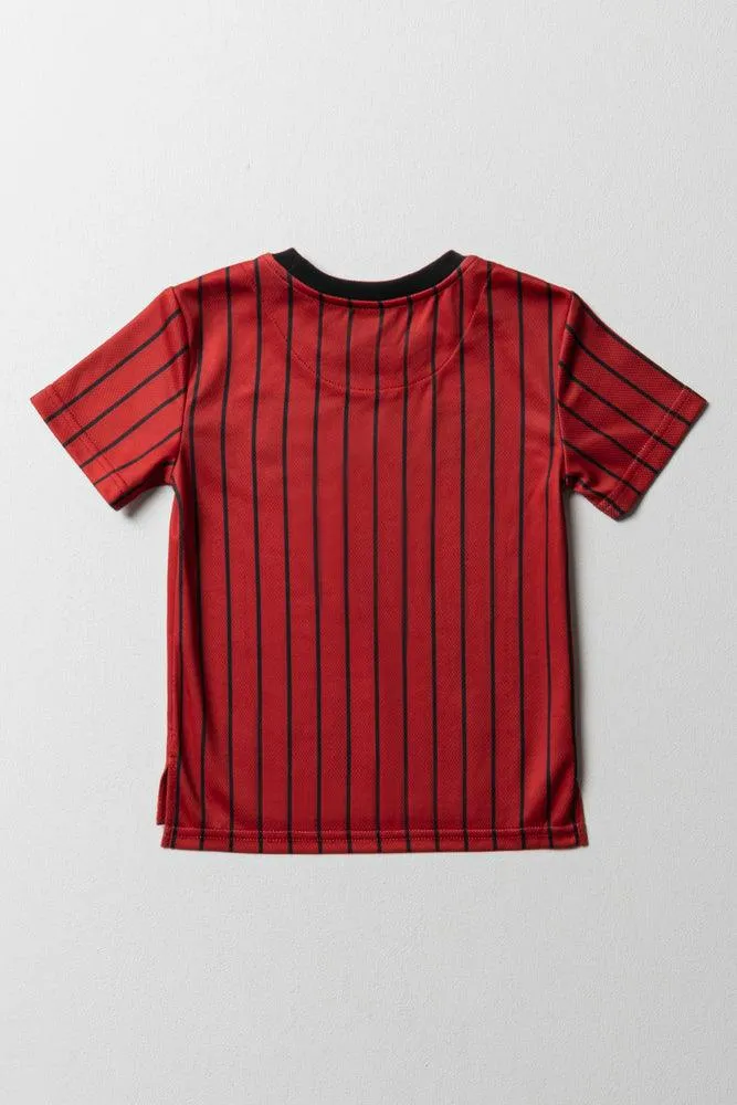 Mickey Mouse Mesh Short Sleeve T-Shirt Red