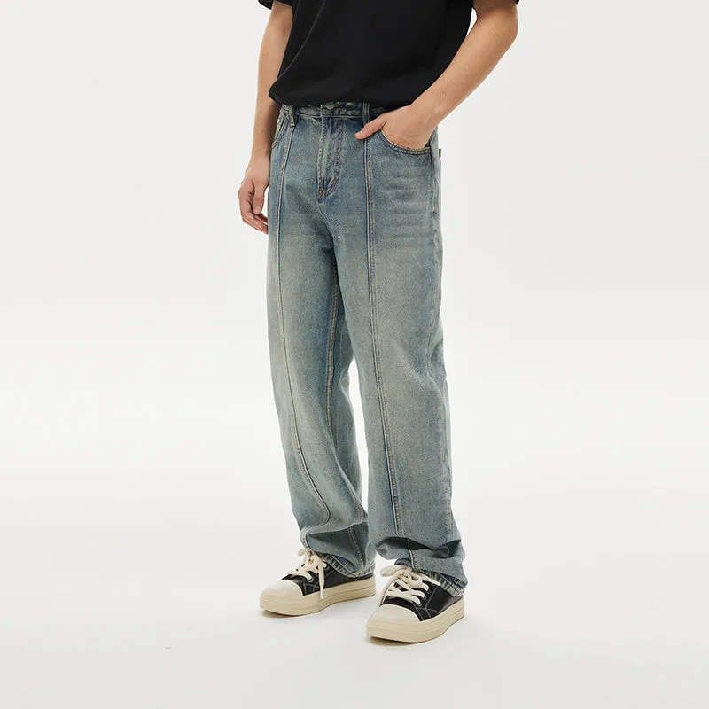 Midline Stitched Distressed Jeans