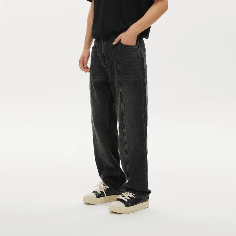 Midline Stitched Distressed Jeans