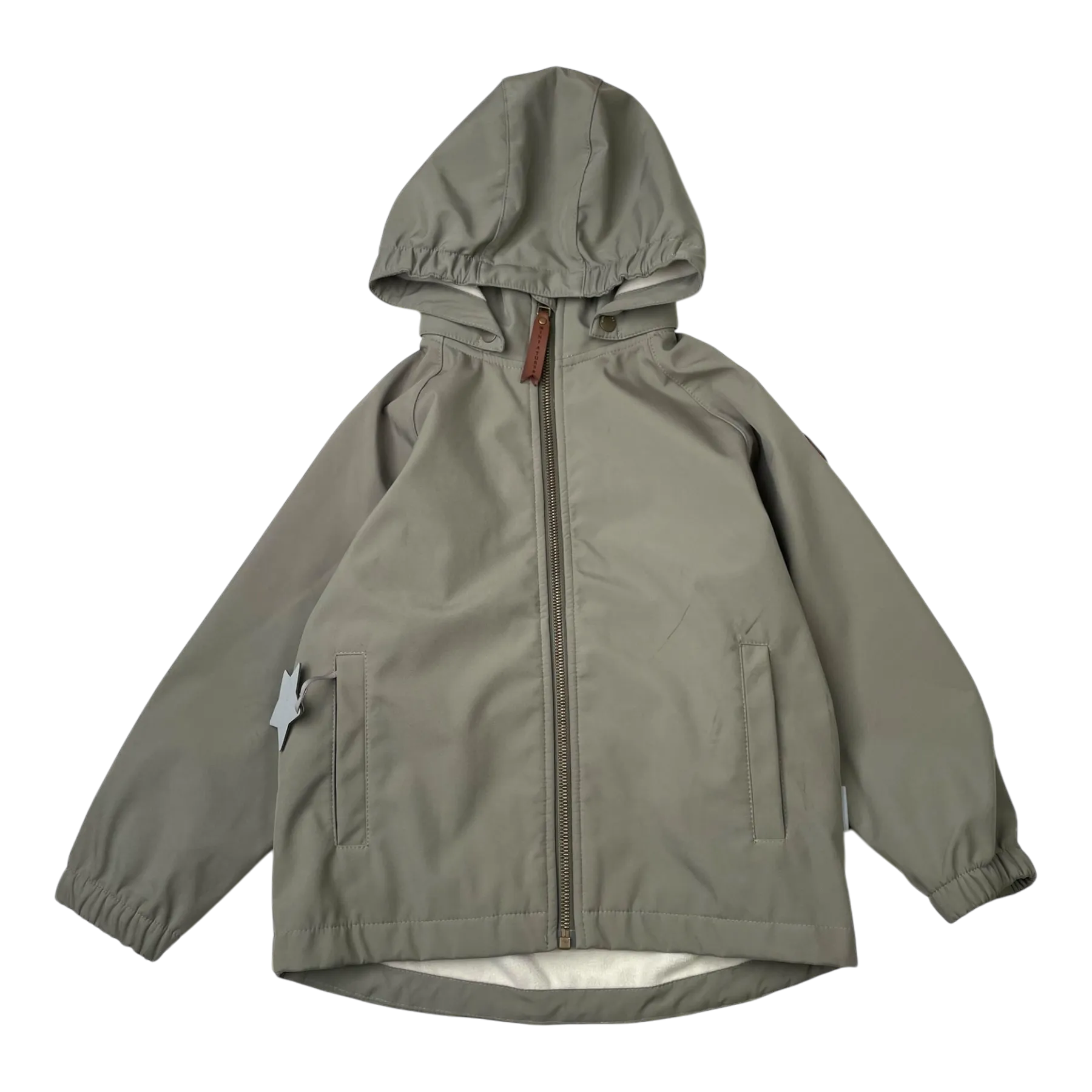 Miniature midseason softshell jacket, moss green | 116cm