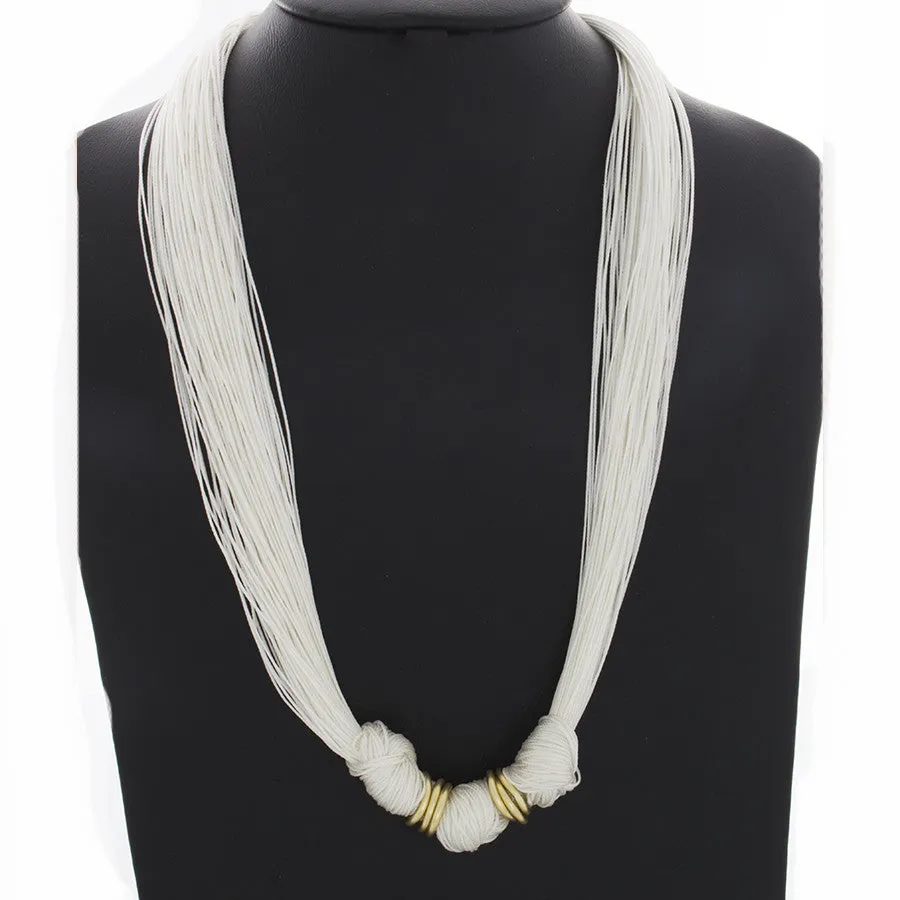 Multi-Strand knotted in center Cords "Grace Necklace"