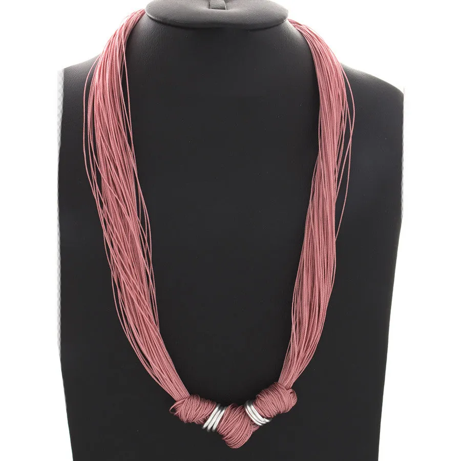 Multi-Strand knotted in center Cords "Grace Necklace"