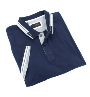 Navy Polo With Red And White Trim
