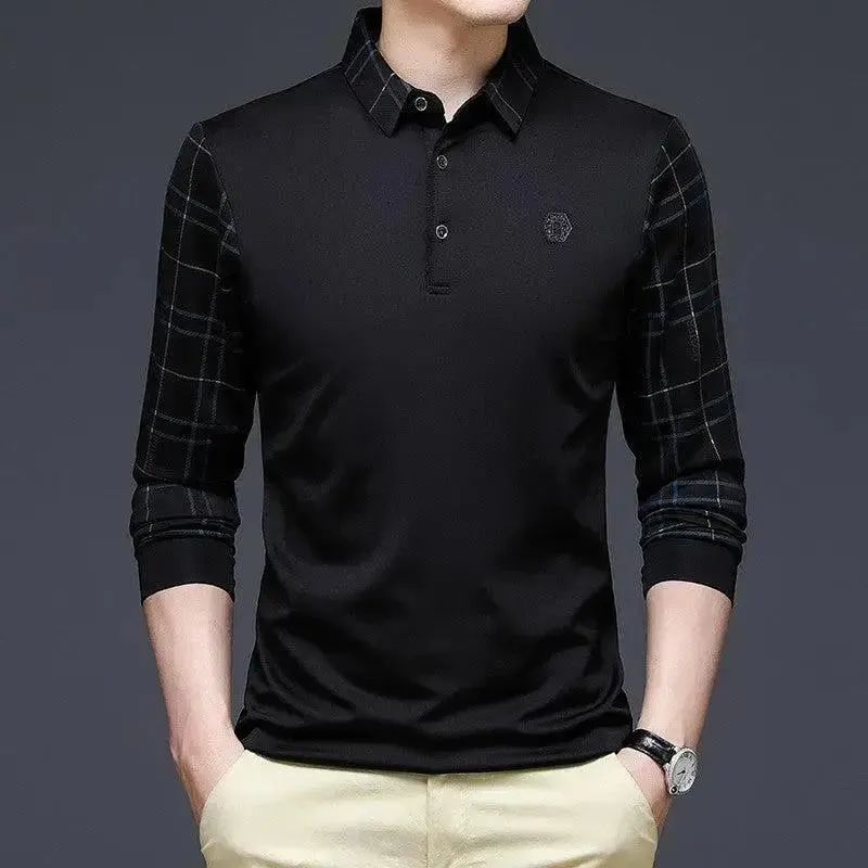New Fashion Men Polo Shirts Long Sleeve