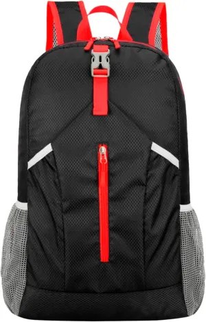 New Outdoor Sports Backpack Folding Storage Bag Lightweight Travel Bag Large Capacity Backpack (Black, One Size)