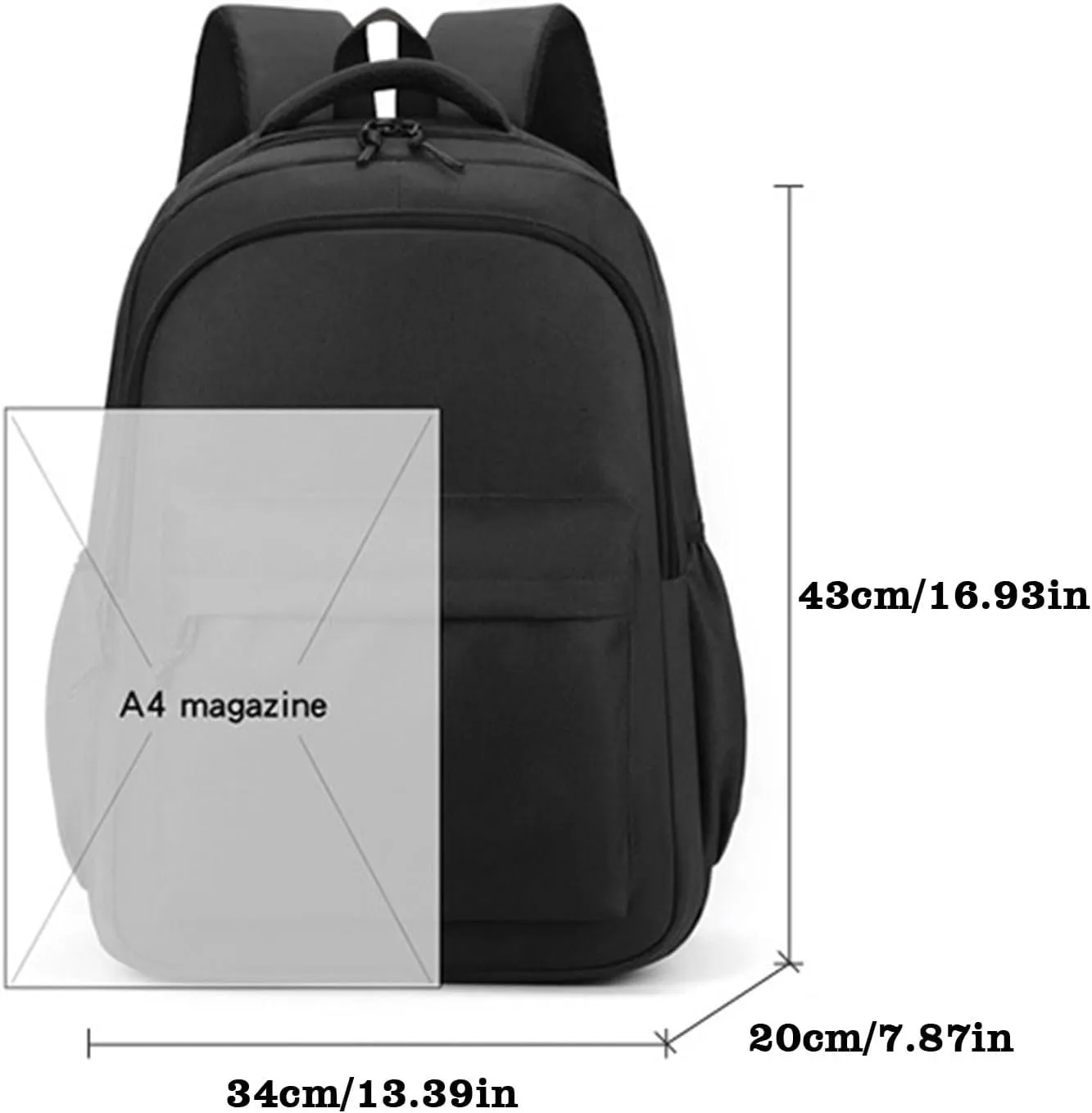 New Outdoor Sports Backpack Storage Bag Lightweight Travel Bag Large Capacity Mini Backpack Organizer (Black, One Size)