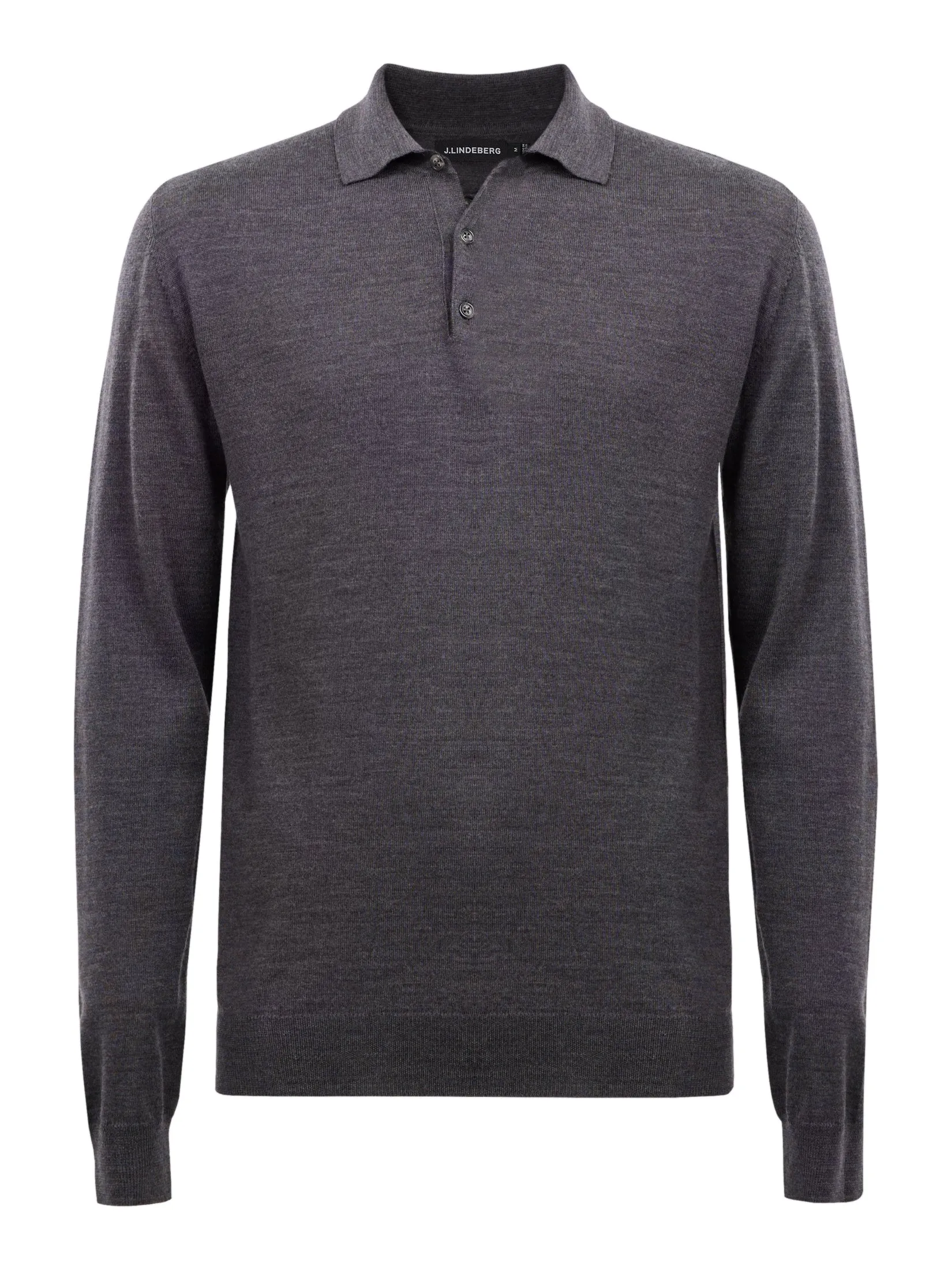 Noel Light Merino Polo Shirt / Dark Grey Melange